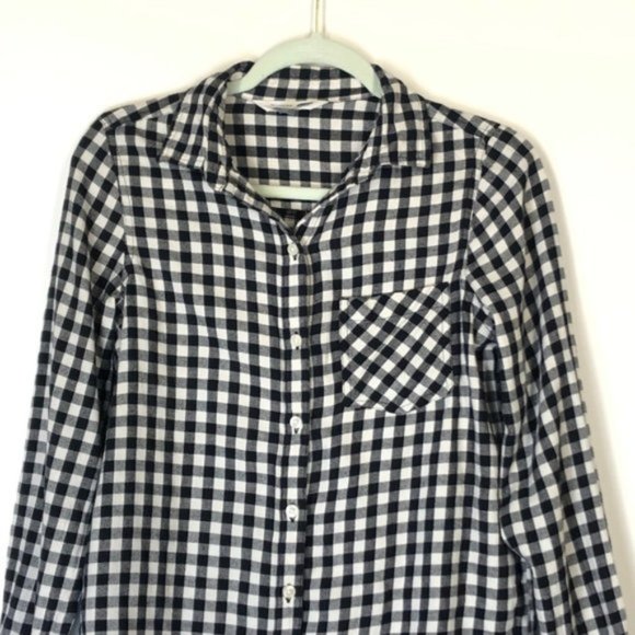 📦 Old Navy Black Gingham The Classic Shirt Small - Picture 3 of 8